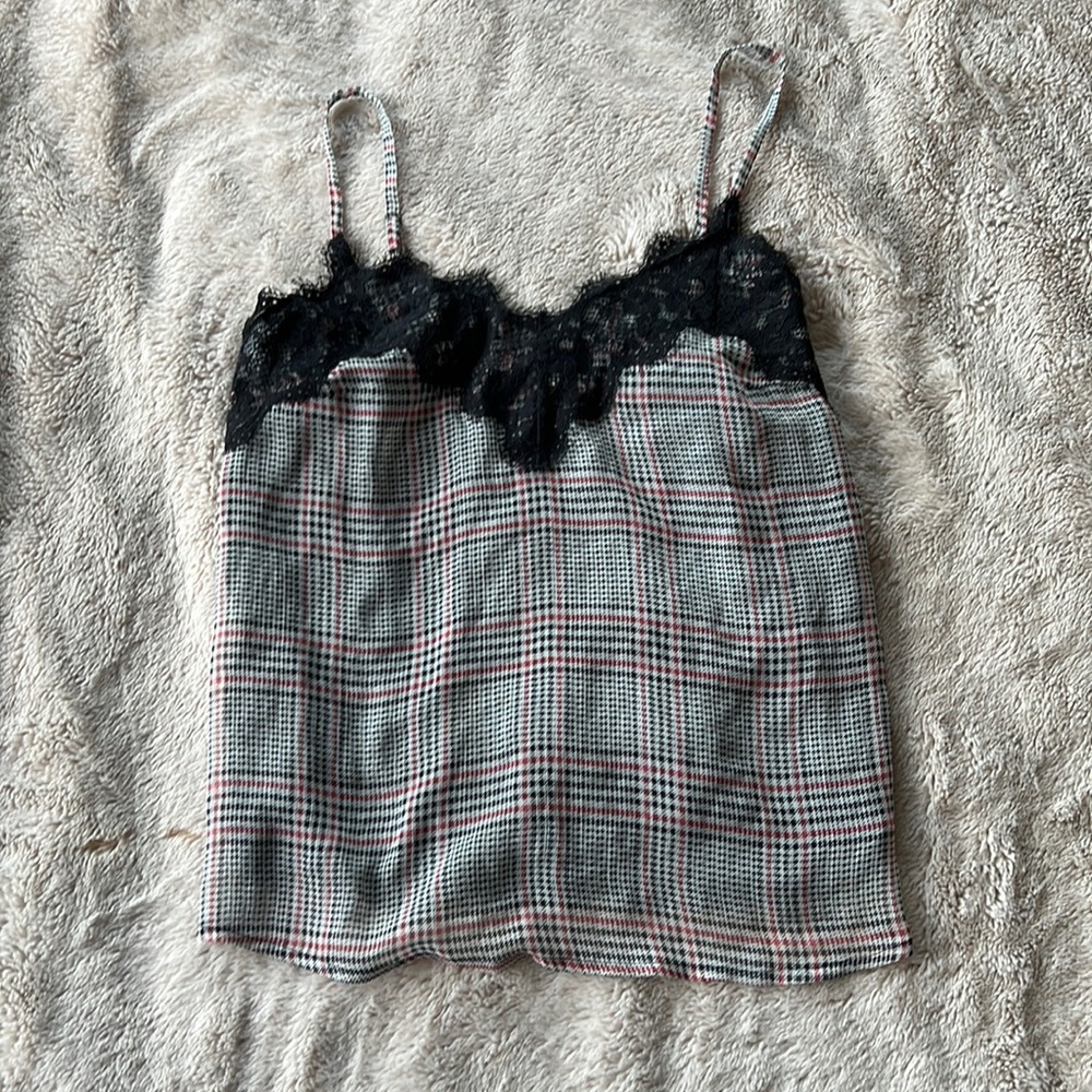 Abercrombie Lace Checkered Tank Top